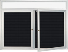 Outdoor Multiple Door Letter Board Swing Cases with Header & Lights