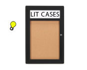 Wall Mounted Poster & Menu Case Display with Header & Fluorescent Lighting