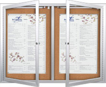 Outdoor Multiple Door Poster Swing Cases with Lights