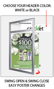 Classic Poster SwingFrame with Header, Swing-Open Quick Change Frame