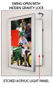 Edgelit LED Lightbox Display: Metal LED Light Boxes by SwingFrame Mfg. | Slim LED Lightboxes | Swing-Open LED Lightboxes | Poster Lightbox | Wall Light Box