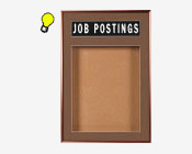 Metal Bulletin Board SwingFrame with Header and Lights