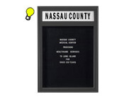Designer Metal Directory Board SwingFrame with Header & Interior Lighting