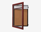 Wood Wall Mounted Cork Board Frame with Header
