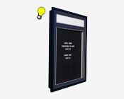 Designer Wood Letter Board SwingFrame with Header & Interior Top Lighting
