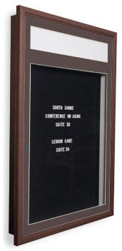 Designer Wood Letterboard SwingFrame with Header & Lights