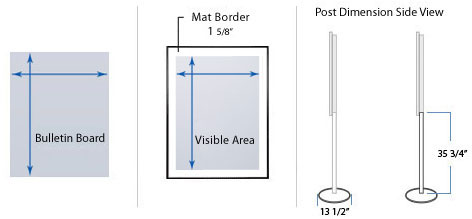 Dual Sided Metal Bulletin Board SwingStand