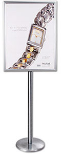 Simple Design, SwingFrame Mfg. Poster Floor Sign Stands, -Swings Open
